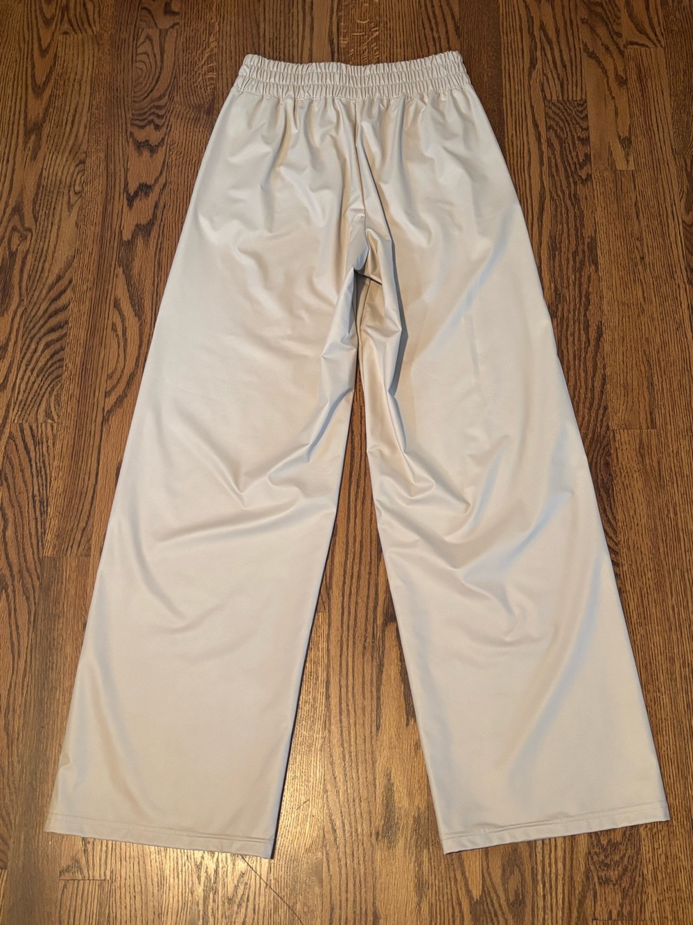 OFFLINE by Aerie Real Luxe Faux Leather Wide Leg Pants Cream Tan XS - Picture 2 of 7
